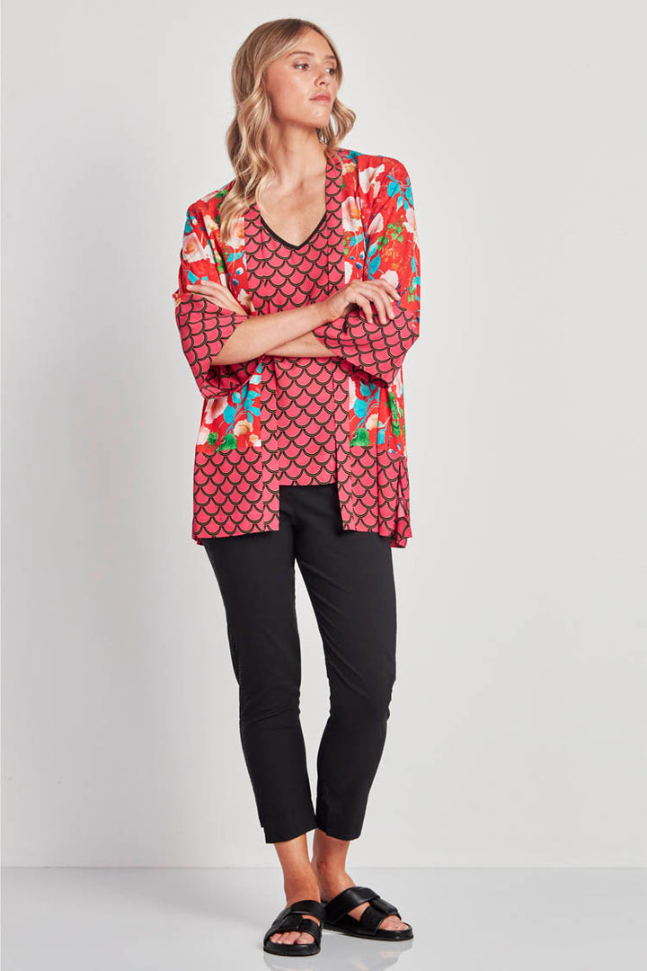 Aiko Kimono in Red Floral Print