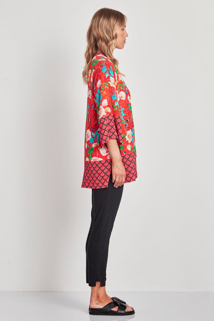 Aiko Kimono in Red Floral Print