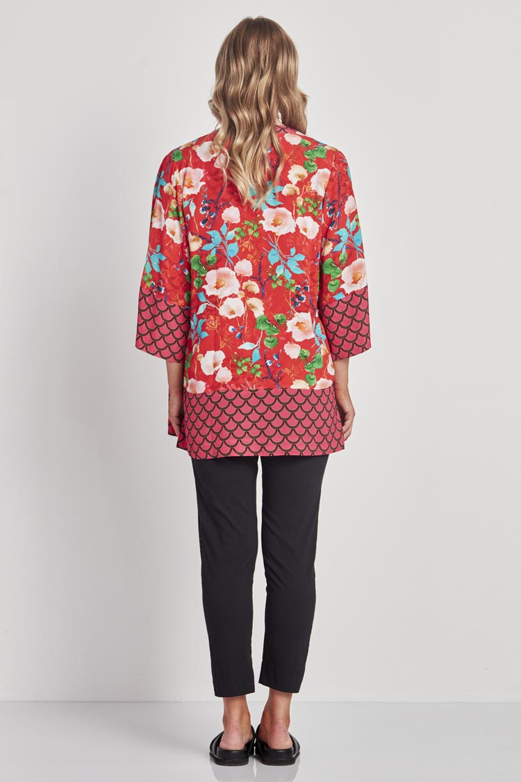 Aiko Kimono in Red Floral Print