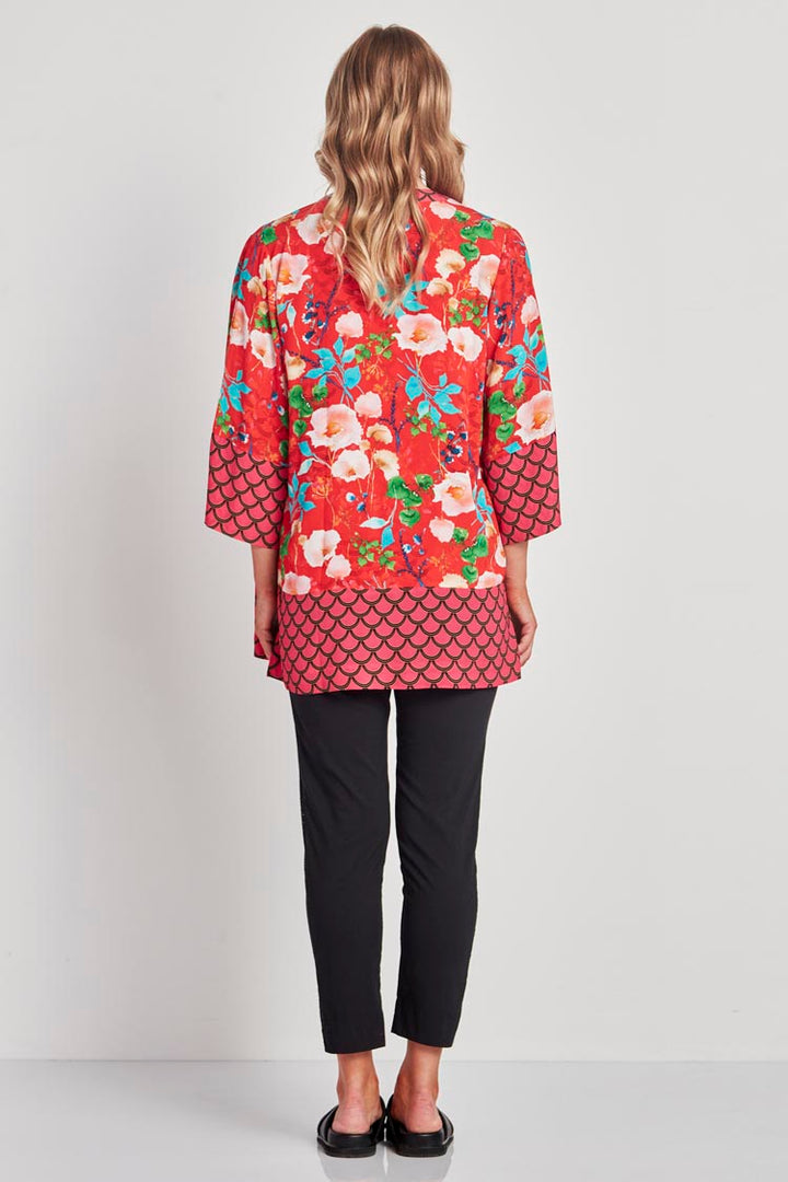 Aiko Kimono in Red Floral Print