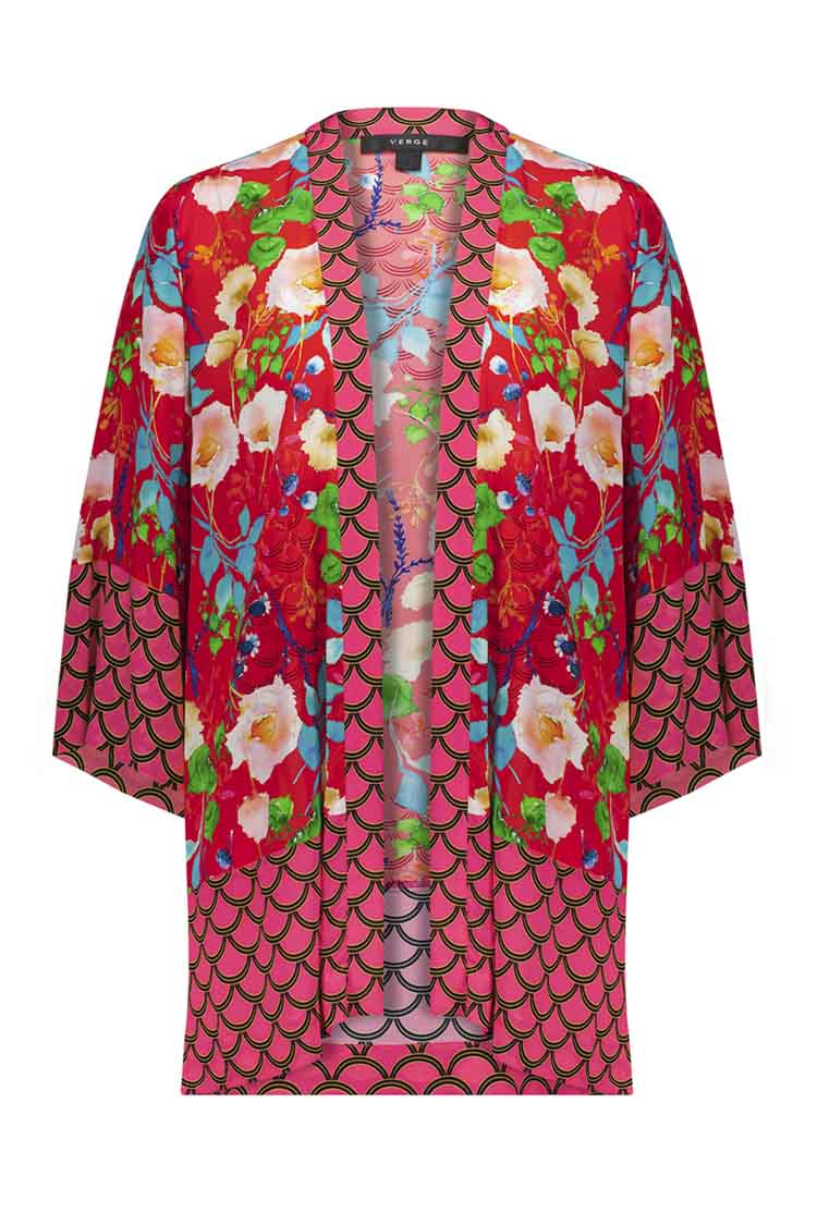 Aiko Kimono in Red Floral Print