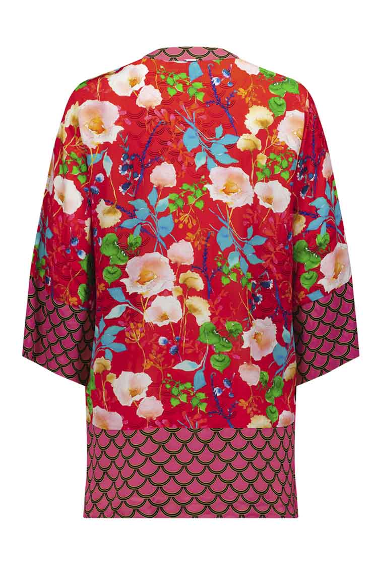Aiko Kimono in Red Floral Print