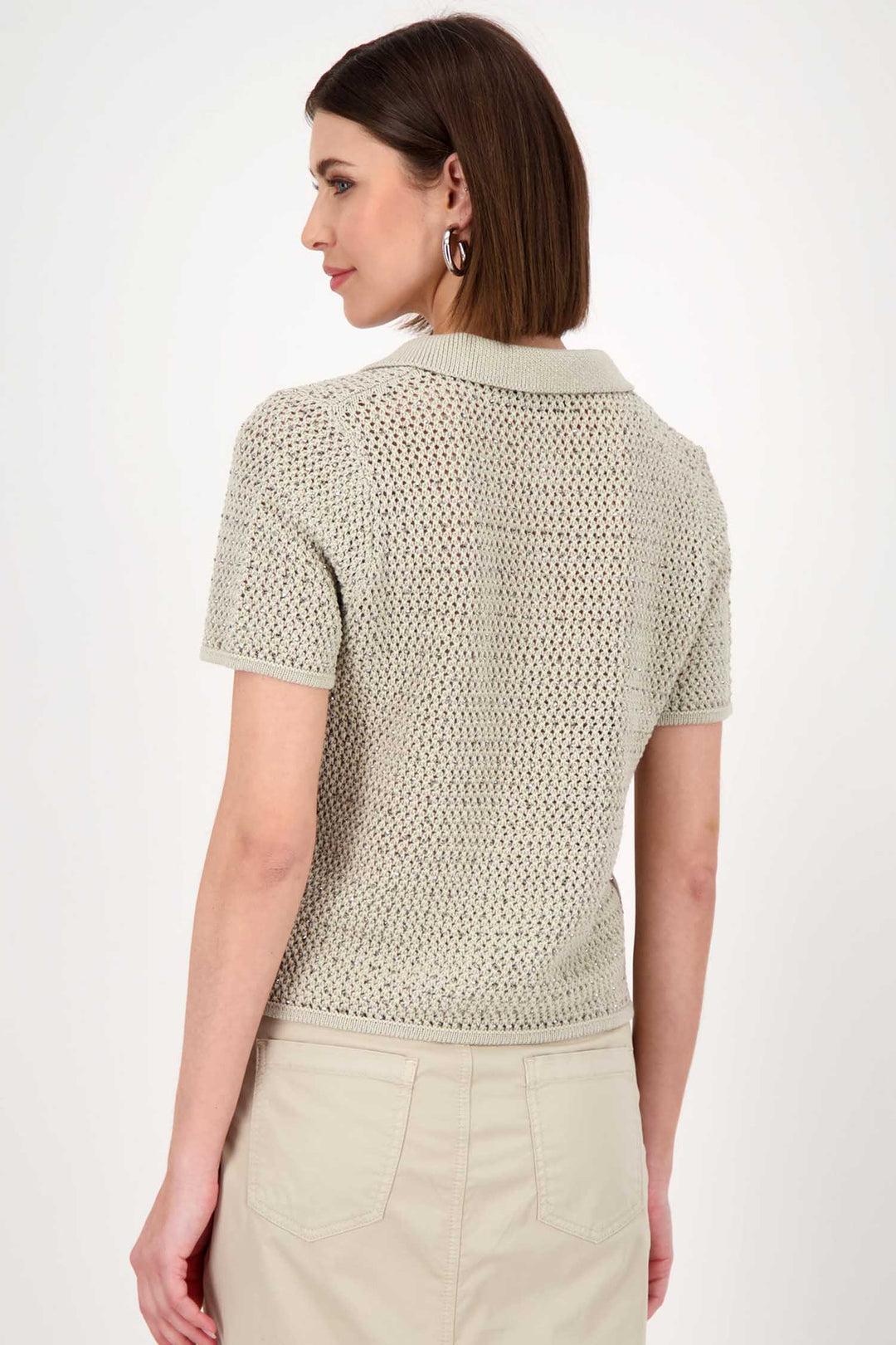 Ajour SS Polo Shirt w Rhinestones