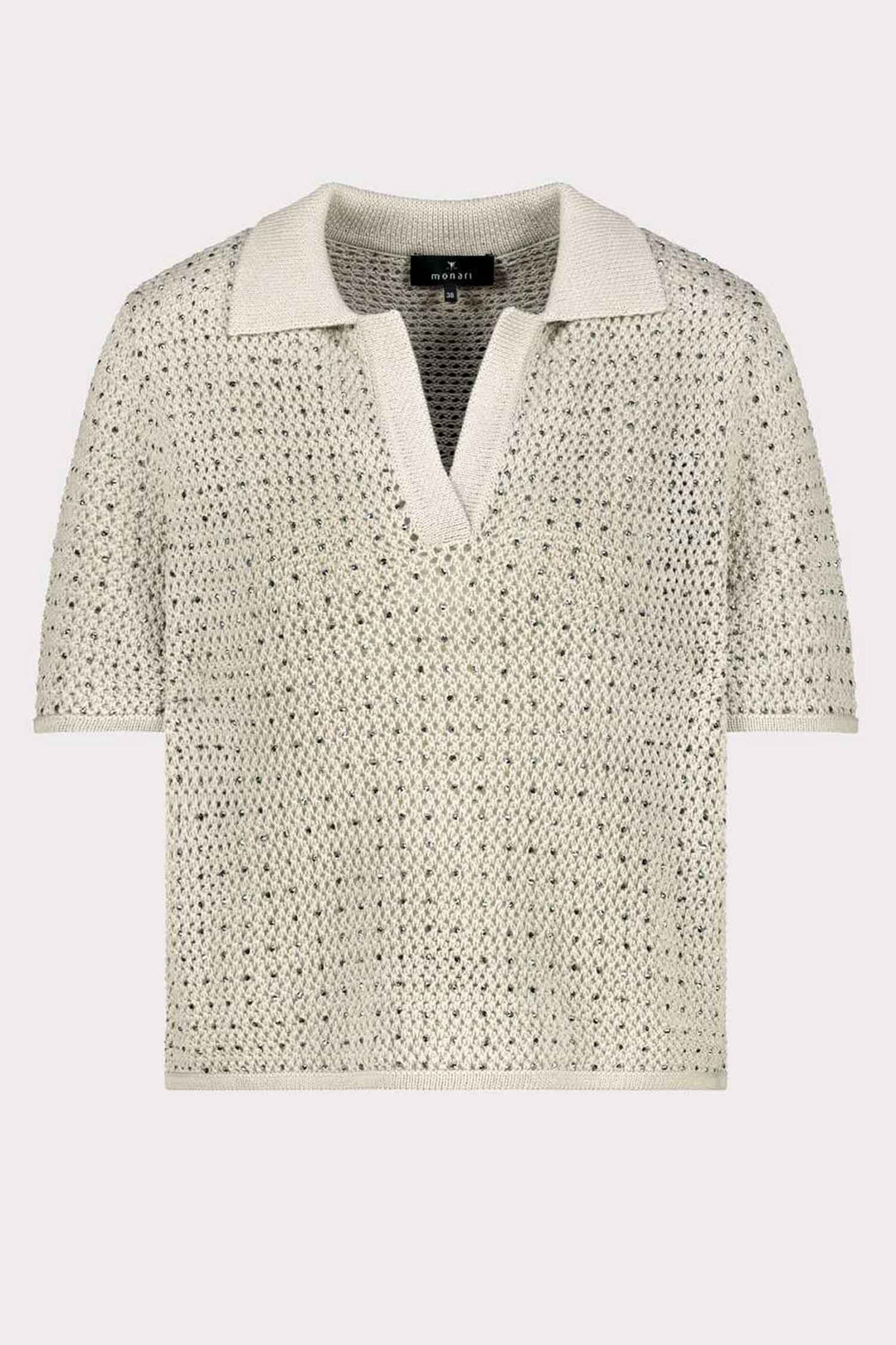 Ajour SS Polo Shirt w Rhinestones