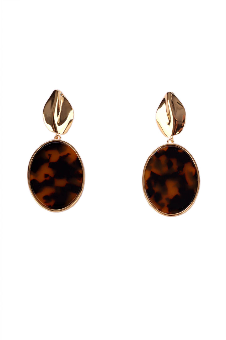 Akira Tortoise Shell Earrings in Gold