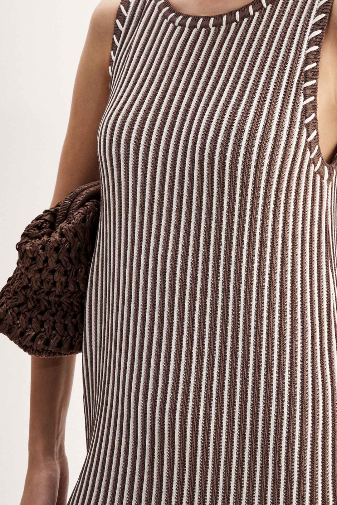 Alessandra Maxi Dress in Chocolate Stripe