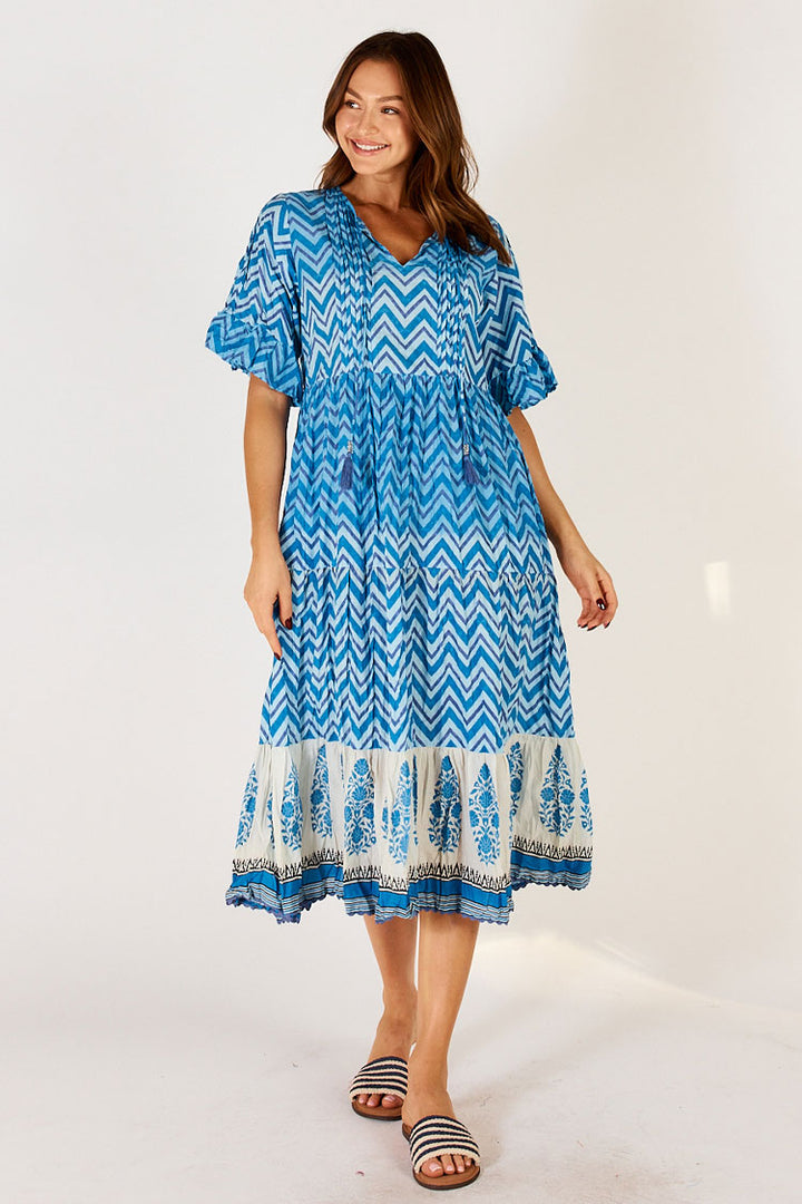 Alex Midi Dress in Ocean