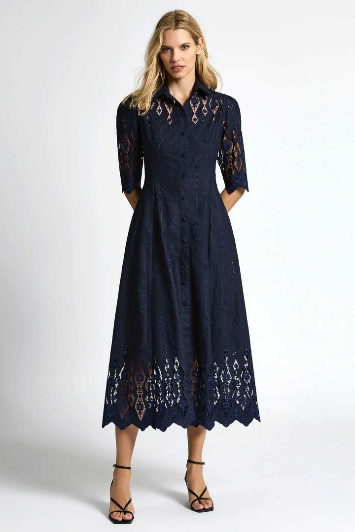 Alice Shirt Dress in Navy