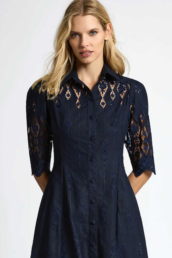 Alice Shirt Dress in Navy
