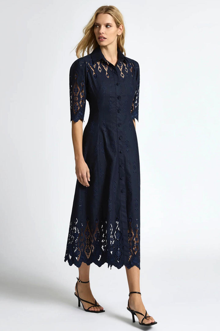 Alice Shirt Dress in Navy