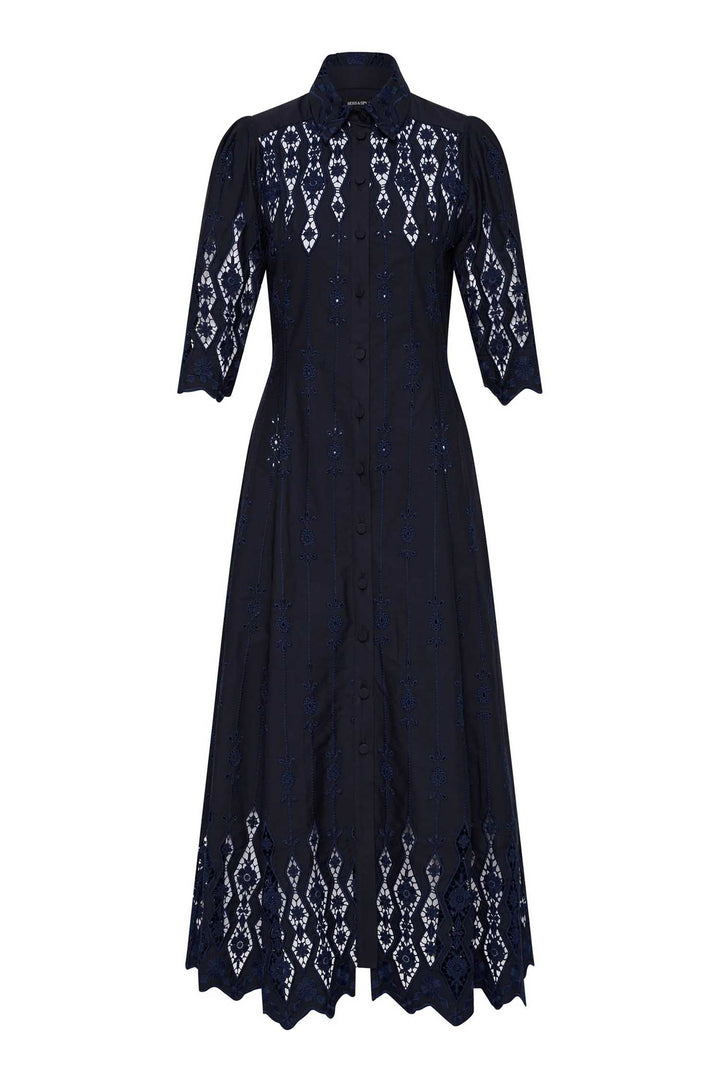 Alice Shirt Dress in Navy