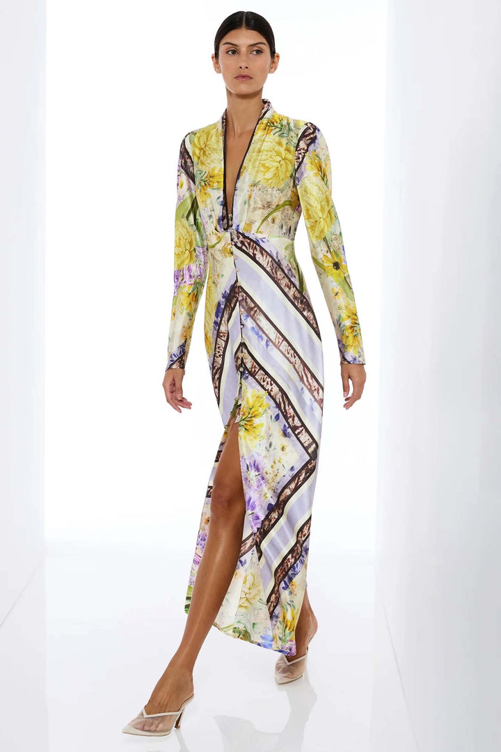 Alicia Long Sleeve Dress in Lilac Citrus Floral