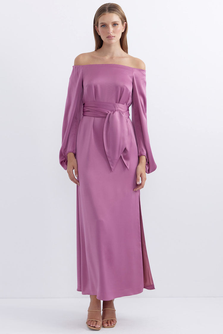 Alight Shoulder Dress in Mulberry