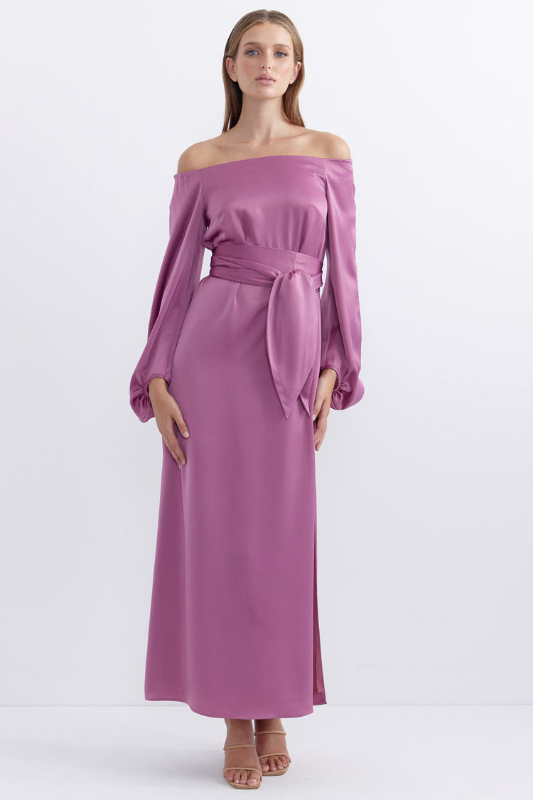 Alight Shoulder Dress in Mulberry