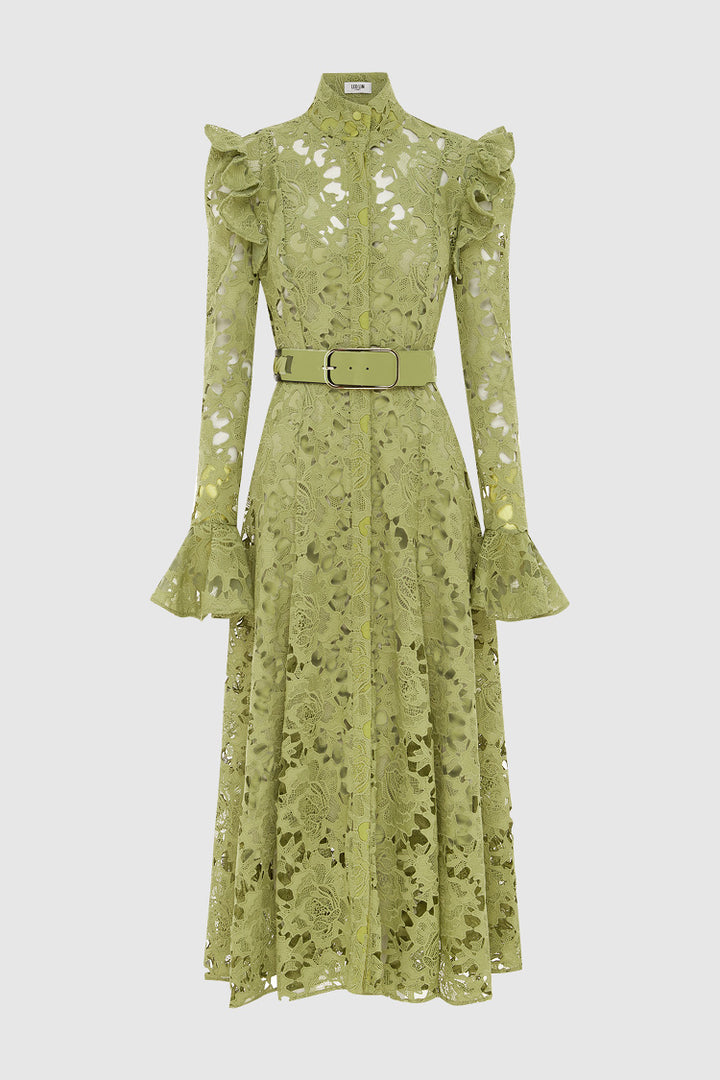 Aliyah Lace Butterfly Sleeve Midi Dress