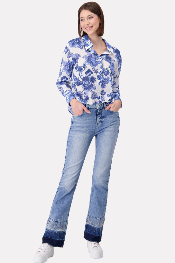 All-over Blue Flower Blouse Shirt | FINAL SALE