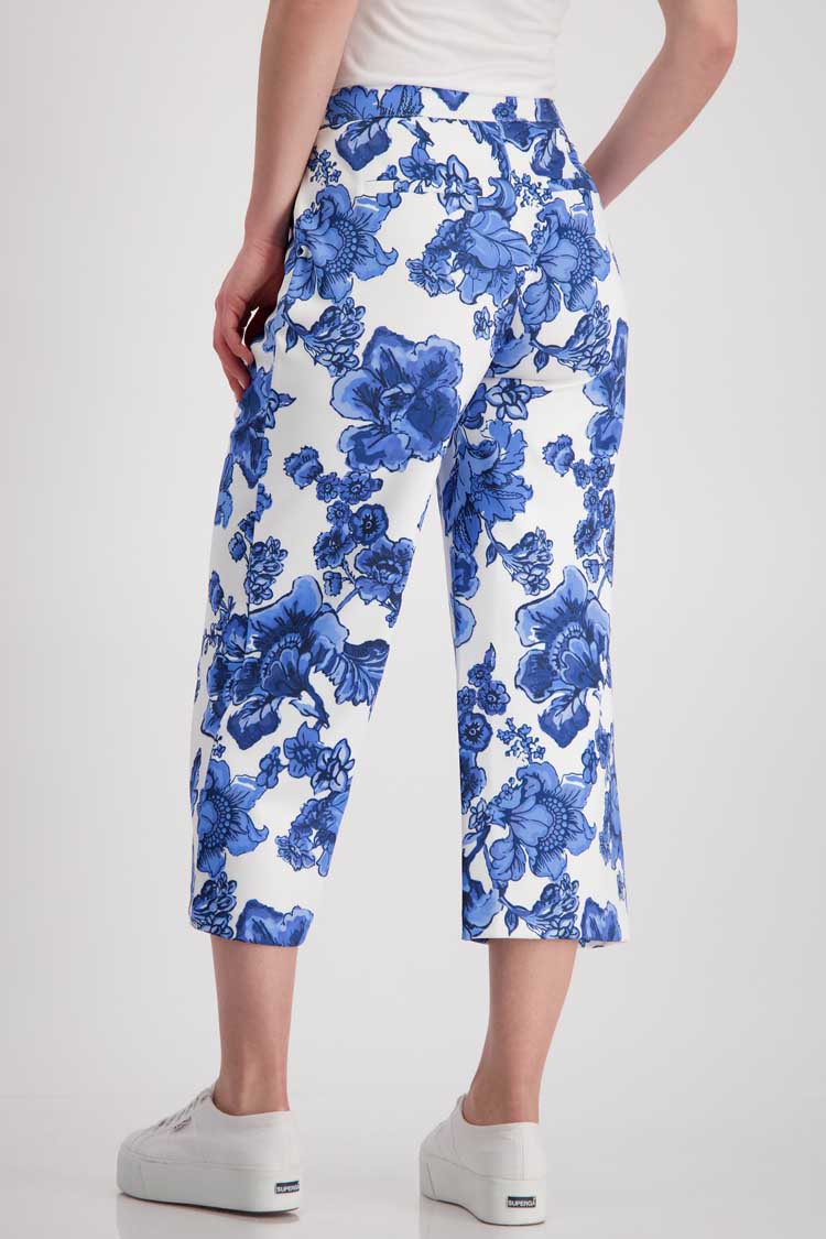 All-over Blue Flower Culotte Trouser | FINAL SALE