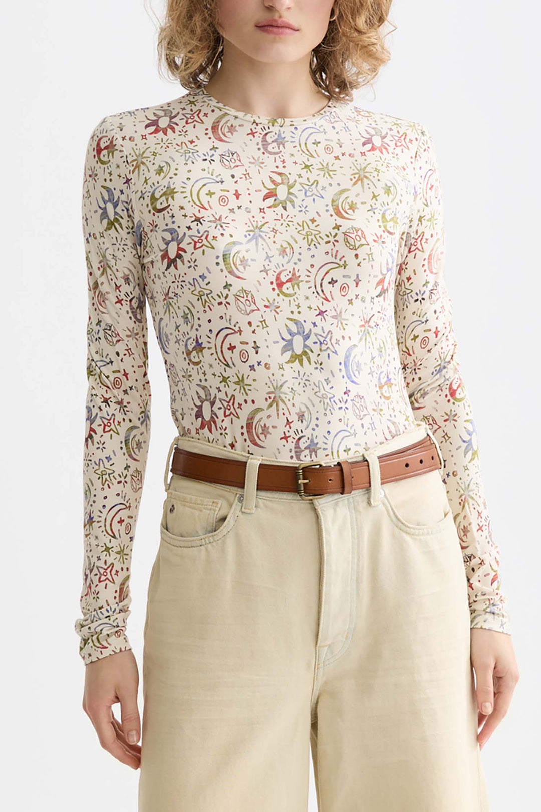 All Over Printed L/S T-Shirt in Cosmic Sky