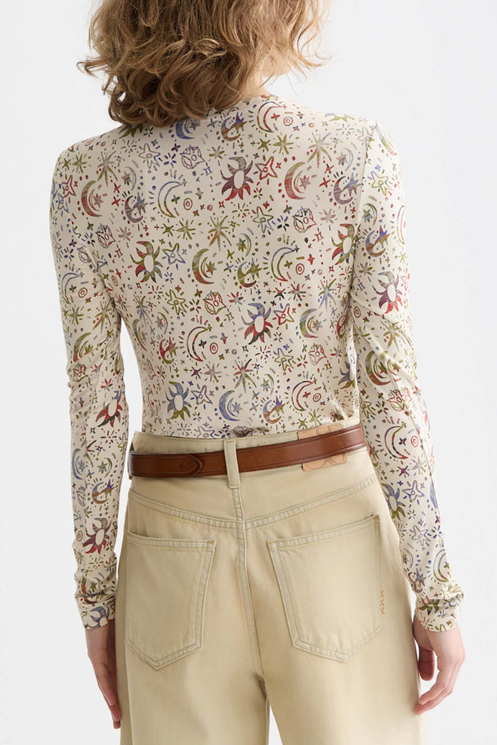 All Over Printed L/S T-Shirt in Cosmic Sky