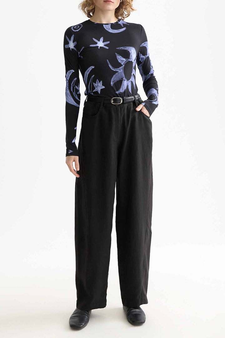 All Over Printed L/S T-Shirt in Cosmic Sky Spaced Carbon