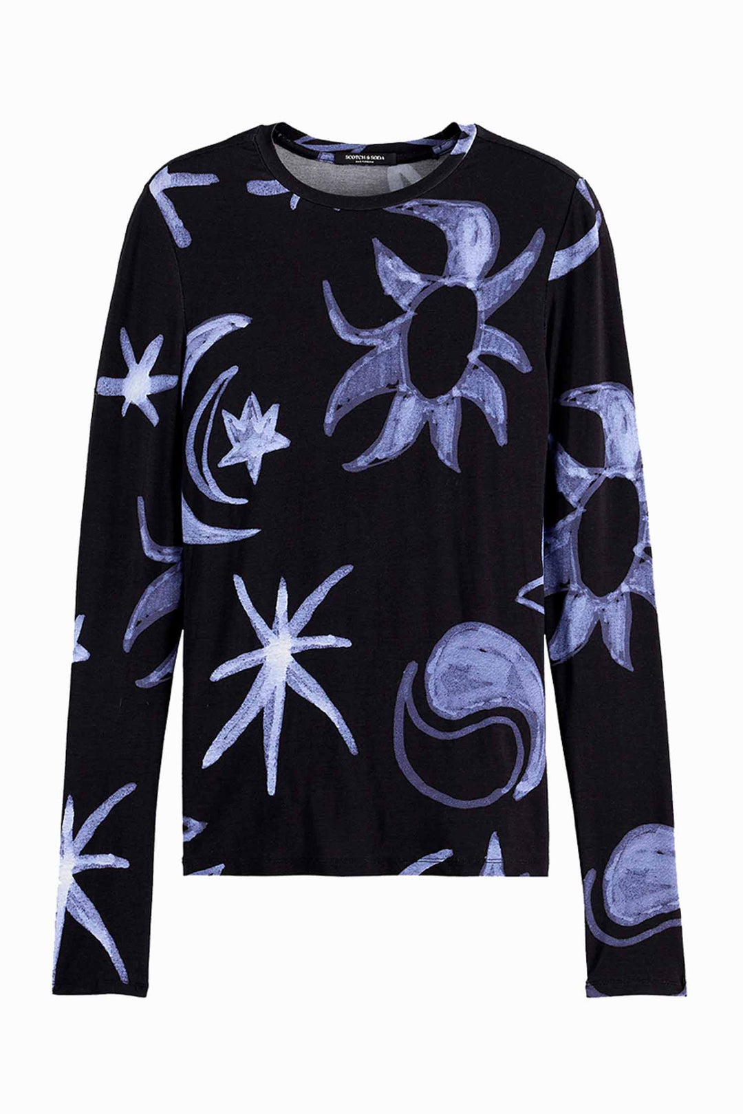 All Over Printed L/S T-Shirt in Cosmic Sky Spaced Carbon