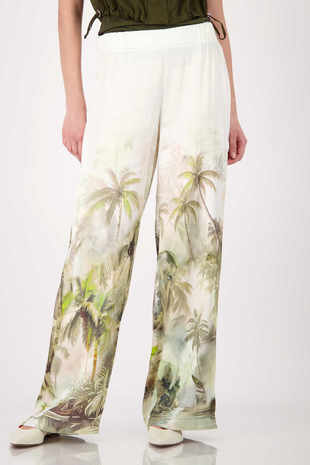 All-Over Tropical Pants in Olive