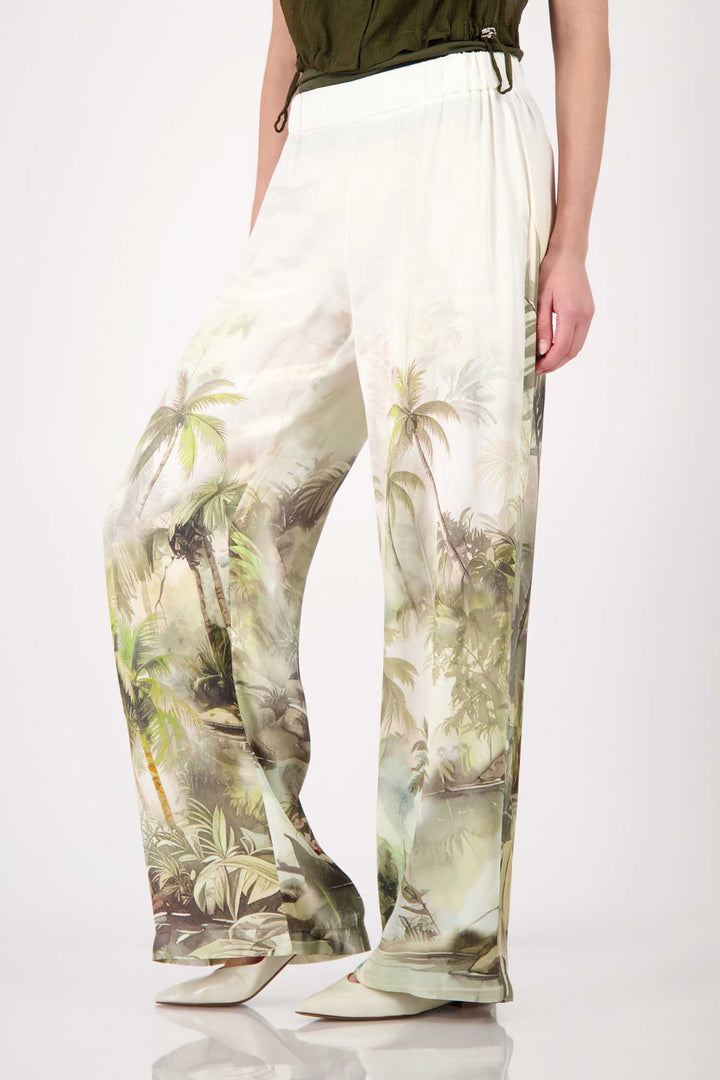 All-Over Tropical Pants in Olive
