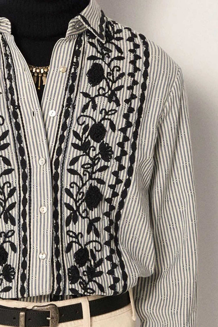 Amanda Laberynth Blouse in Azzurro