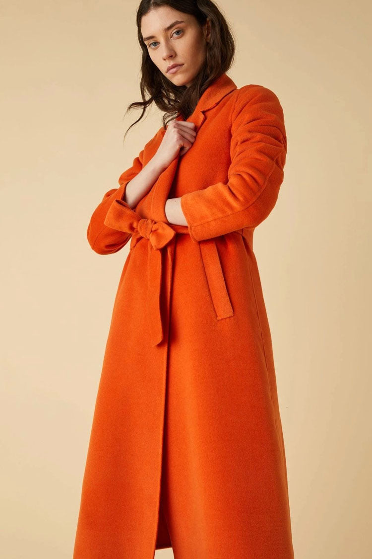 Amazing Coat w Tie in Orange