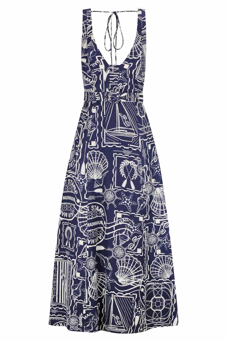 Amelie Plunged Panelled Midi Dress