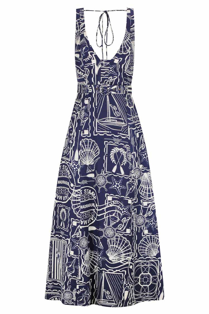 Amelie Plunged Panelled Midi Dress