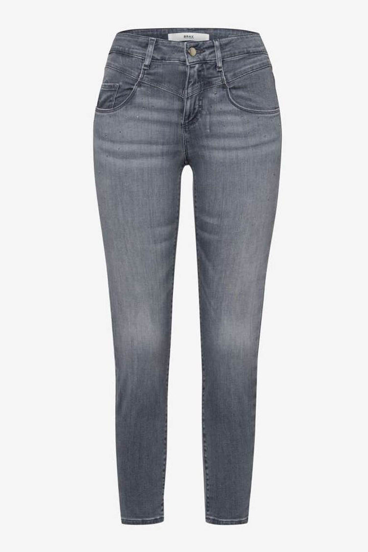 Ana S 7/8 Jeans w Rhinstones in Used Grey