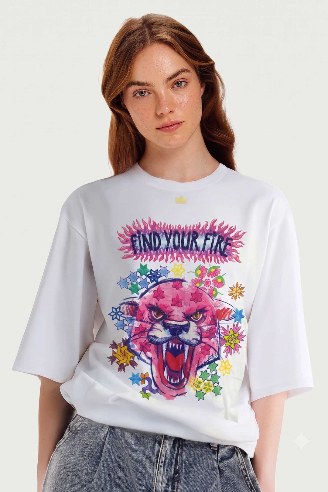 Angelina Oversized T-Shirt in Tiger