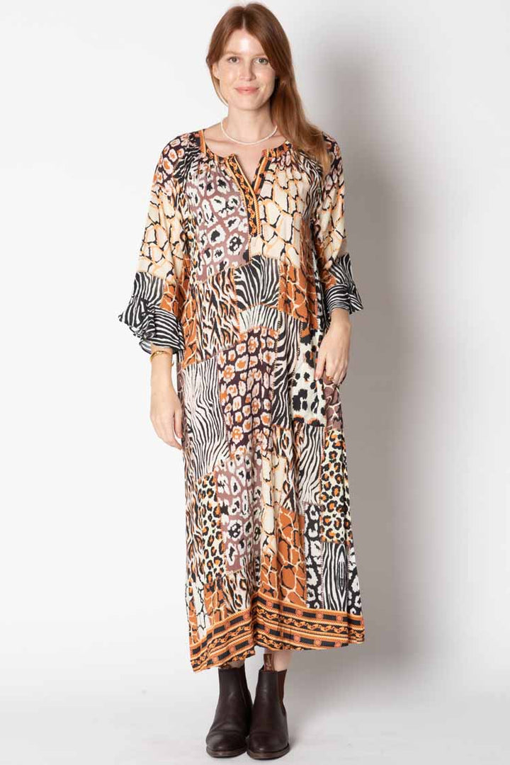 Animale Print Midi Dress
