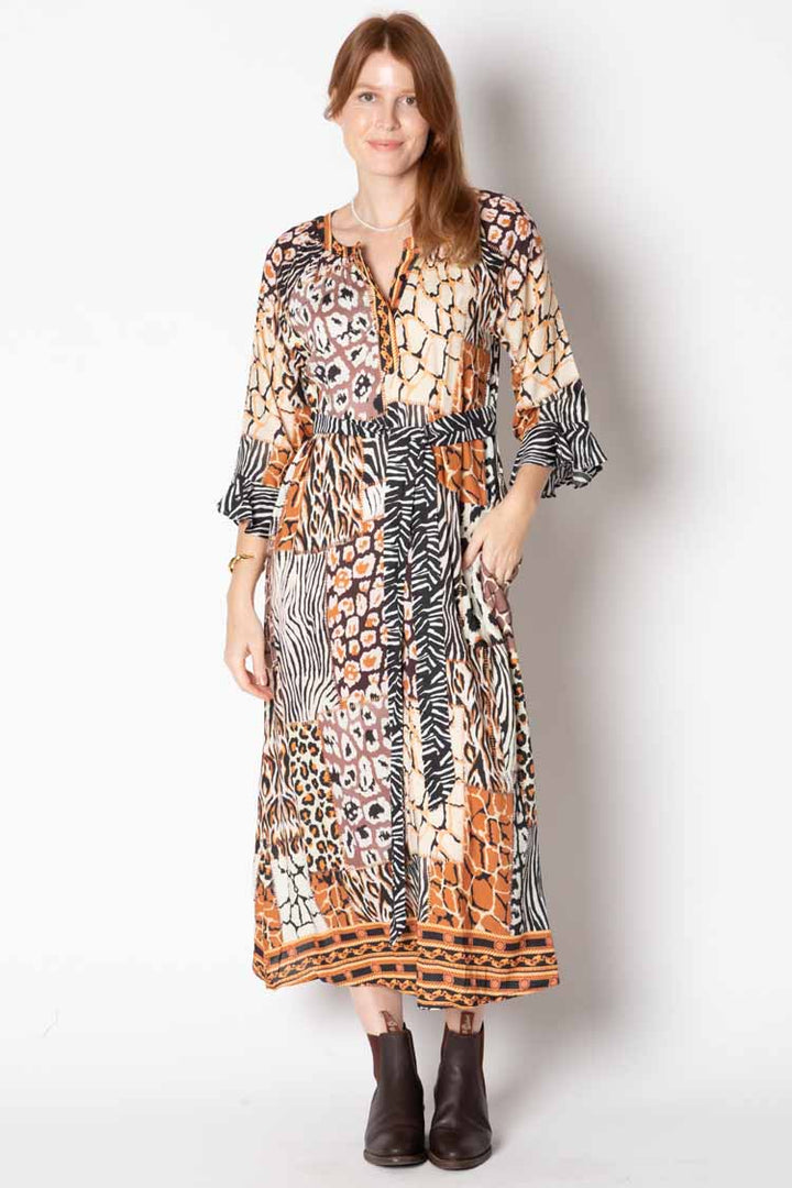Animale Print Midi Dress