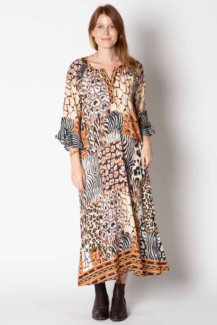Animale Print Midi Dress