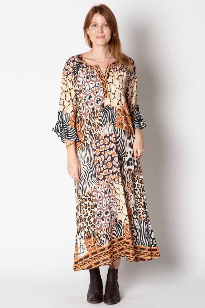 Animale Print Midi Dress