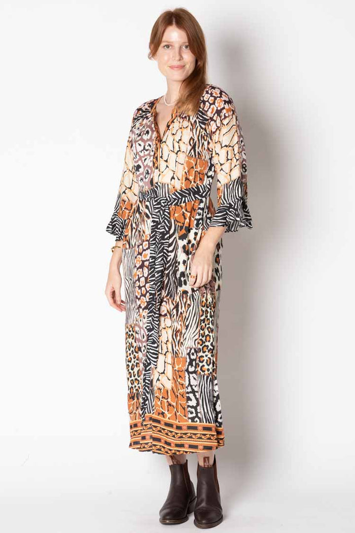 Animale Print Midi Dress
