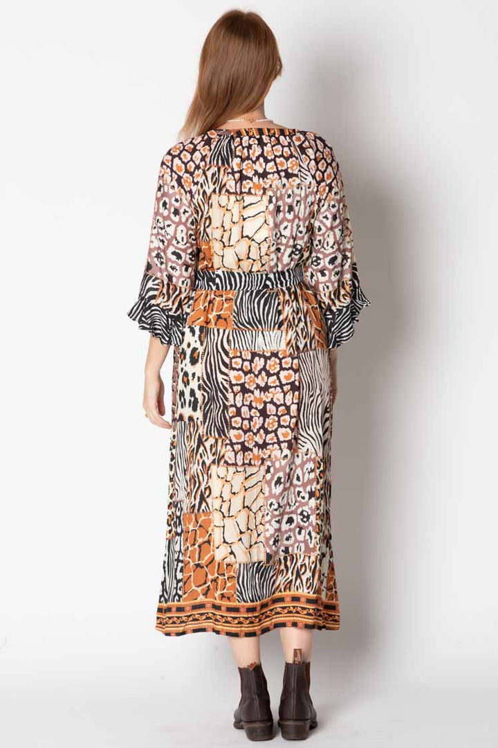 Animale Print Midi Dress