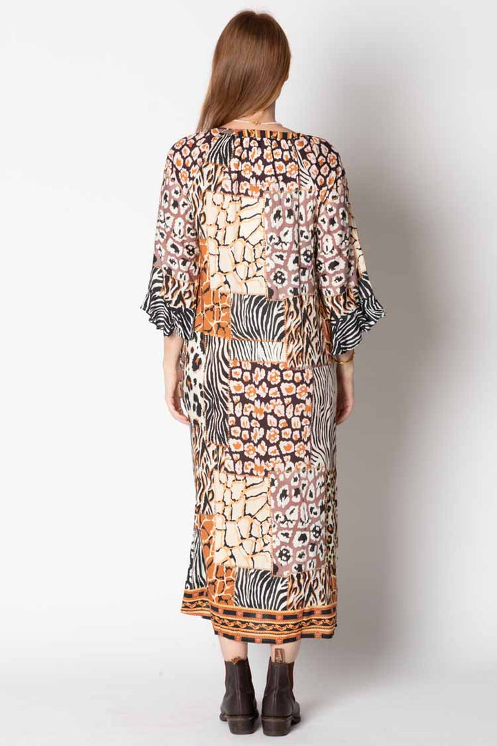 Animale Print Midi Dress