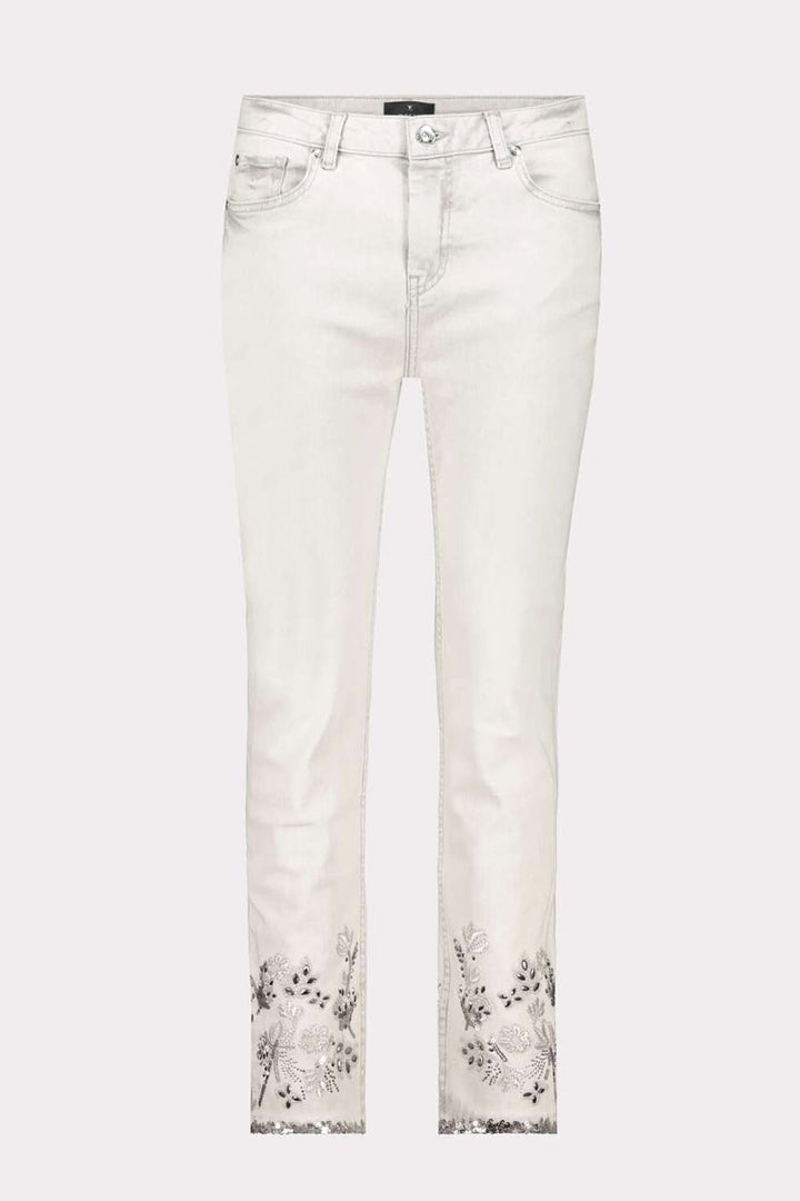 Ankle Jeans w Floral Jewel Deco