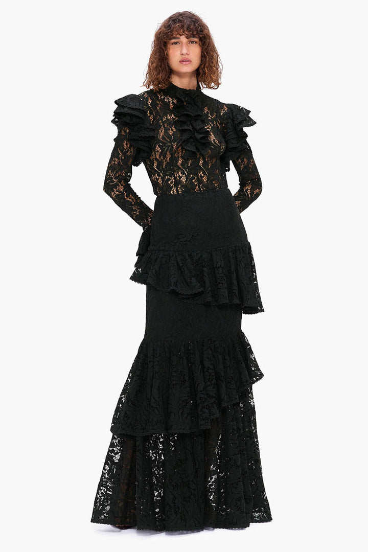 Anna Lace Blouse - Ebony