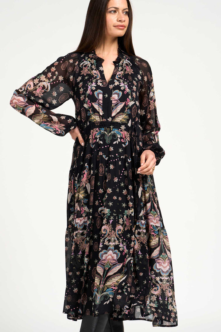 Antoinette Midi Dress in Black