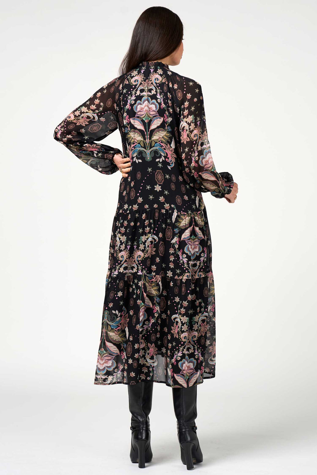 Antoinette Midi Dress in Black