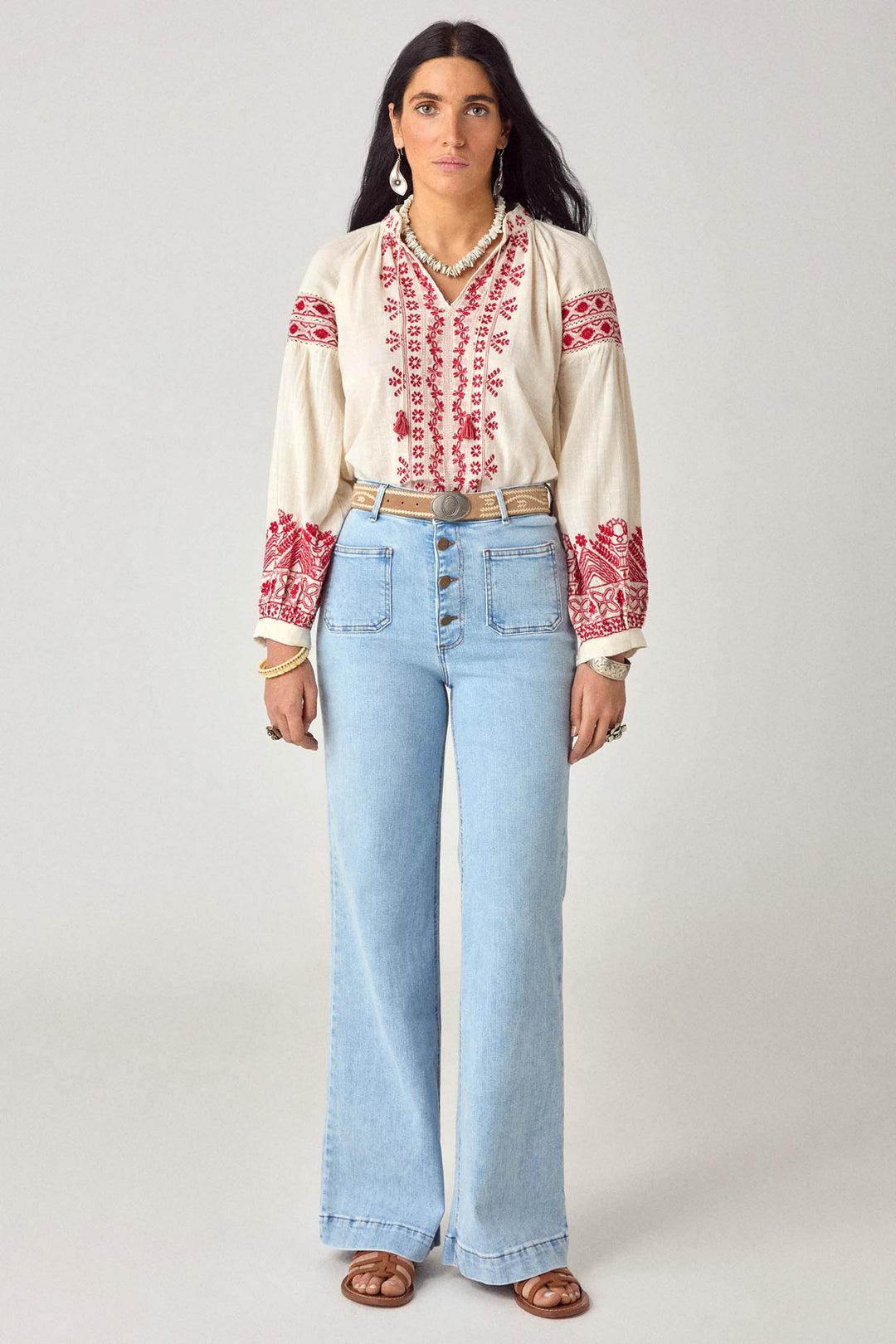 Antonella Blouse in Cranberry