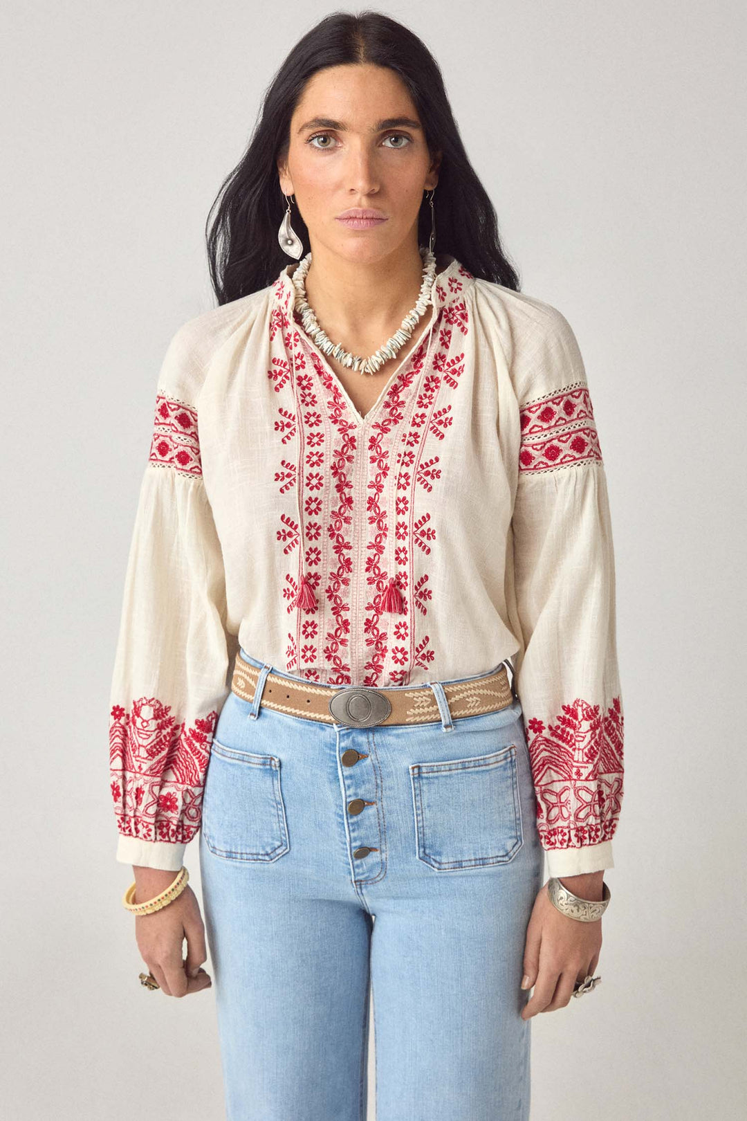 Antonella Blouse in Cranberry