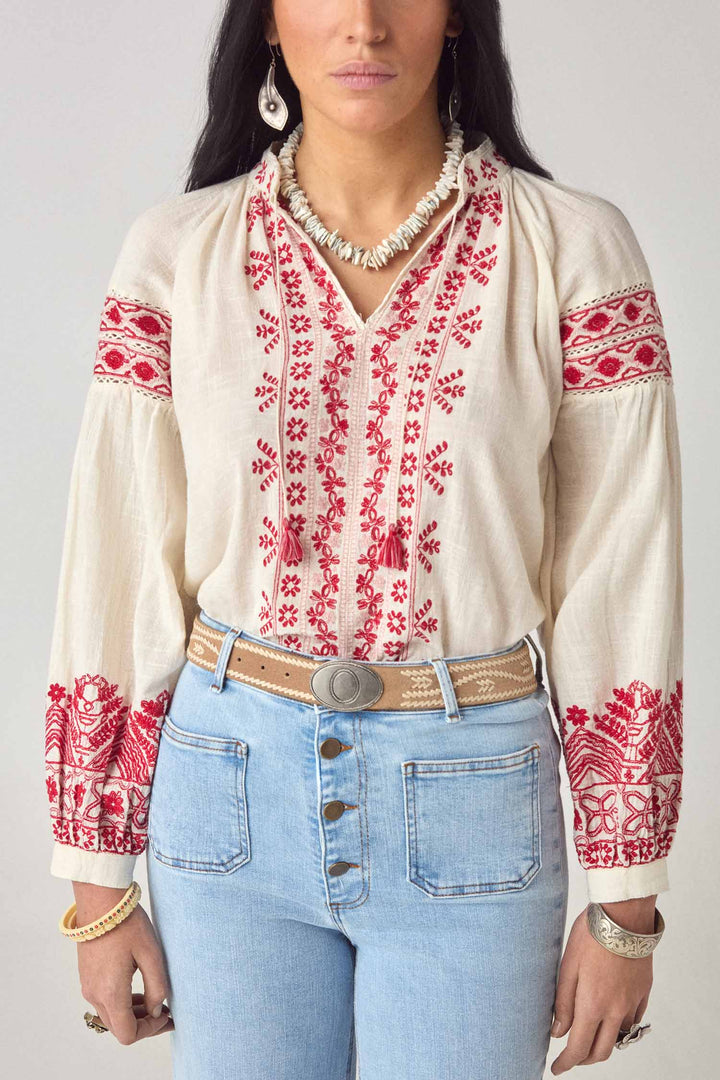 Antonella Blouse in Cranberry
