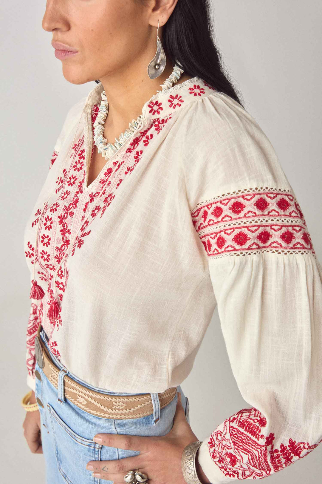 Antonella Blouse in Cranberry