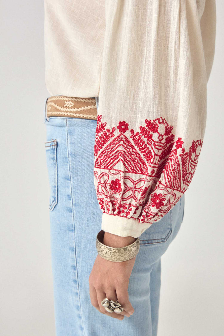 Antonella Blouse in Cranberry
