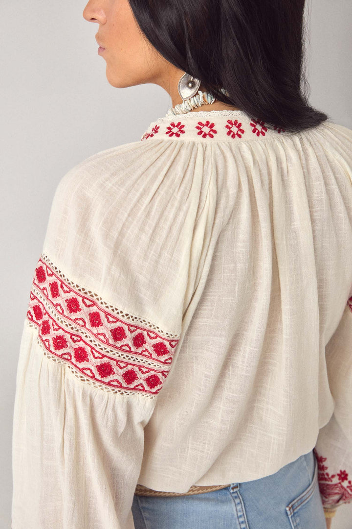 Antonella Blouse in Cranberry